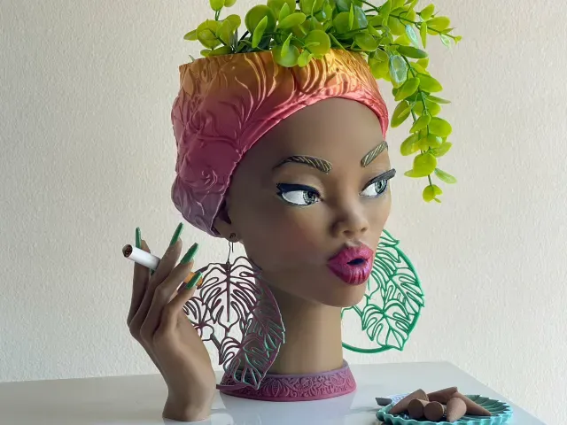 AFRO QUEEN VASE/INCENSE HOLDER/PLANTER — Фото 7 из 9