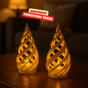 ABSTRACT SWIRL CHRISTMAS TREES / LED TEALIGHT