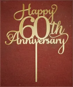 60th Anniversary Cake Topper