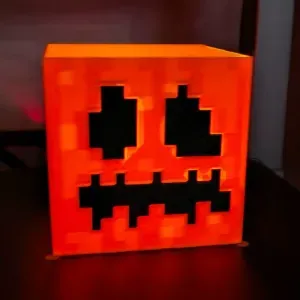 3D Printed Minecraft Pumpkin for Halloween