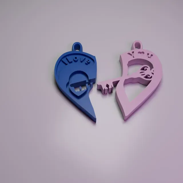 HEART LOCK AND KEY CHAIN — Image 2 of 7