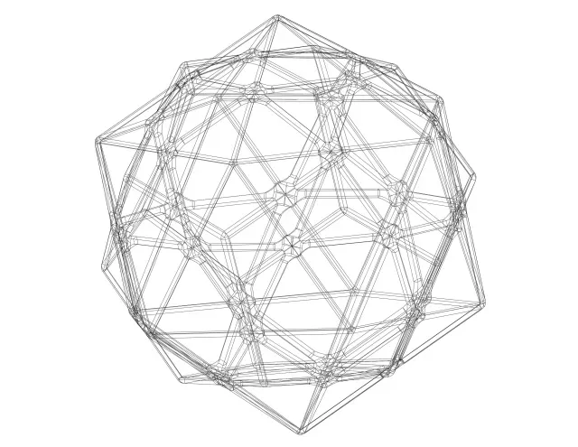 Wireframe Shape Compound of Dodecahedron and Icosahedron — Image 5 of 9