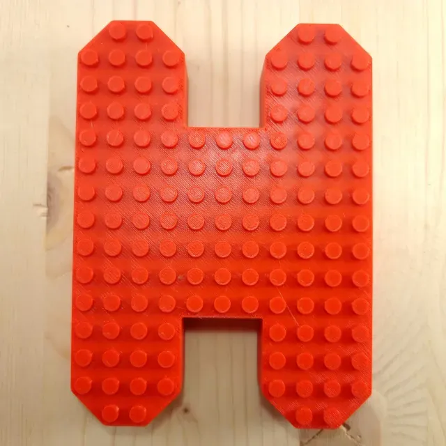 3D Letter H - Lego Compatible Studs