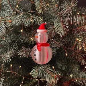 Snowman With Santa Hat