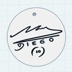 Maradona Signature Keychain – 3D Printable STL