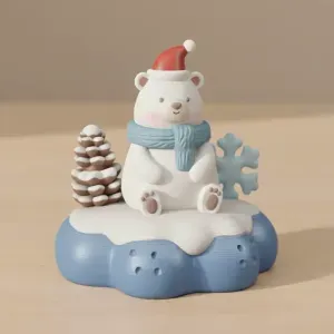 Winter polar bear figure