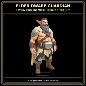 Fantasy Dwarf Warrior Pack – Fantasy Character Model Kitbash