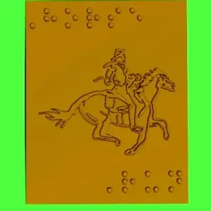 HORSE RUN VISUAL AID FOR THE BLIND . English BRAILLE CODE 2