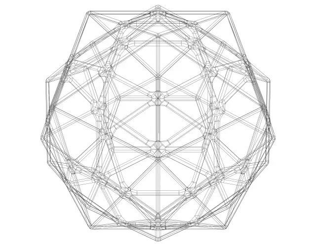 Wireframe Shape Compound of Dodecahedron and Icosahedron — Image 8 of 9