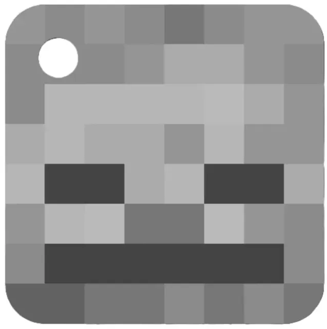 Pixel Skeleton Keychain – Minecraft Inspired — Image 2 of 3