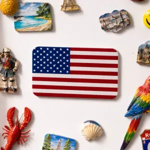 Refrigerator magnet of the EUA flag