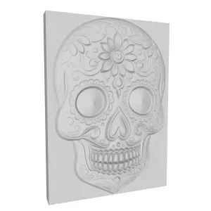 Sugar Skull Bas Relief – Decorative 3D Panel
