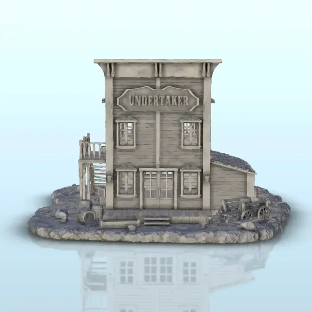 Funeral Home with Workshop - Western Old West Terrain Scenery — Image 7 of 9