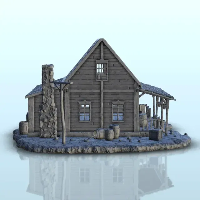 House with stone fireplace - Terrain scenery Old West — Фото 8 из 9