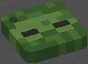 Pixel Zombie Keychain – Minecraft Inspired Multicolor