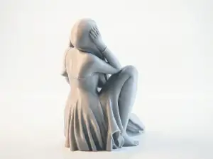 Sat Lady Elegant Female Figurine 3D Printable