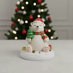 Polar Bear Holiday Figurine 🐻❄️