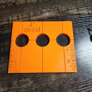 Template 8'' and 4'' spread with 1 3/8 holes and ruler