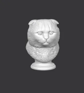 Scottish Fold Cat Bust