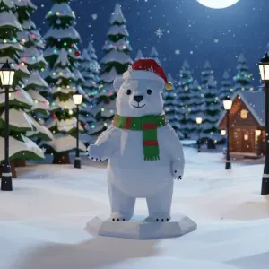 christmas polar bear