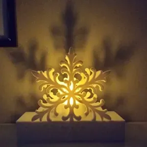 Cozy Winter Snowflake Tealight Holder