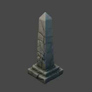 Low poly stone obelisk D&D tabletop miniature