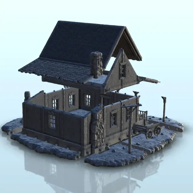 House with stone fireplace - Terrain scenery Old West — Фото 5 из 9