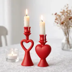Heart Candlestick Set | Romantic Candle Holder Decoration