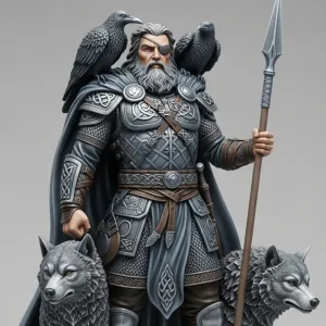 Odin com lobos na capa