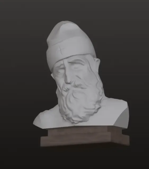 SAINT PAISIOS BUST WITH OPTIONAL BASE – 3D PRINTABLE MODEL — Image 3 of 6