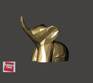 Low-Poly 3D Model - Elephant 低面數-大象