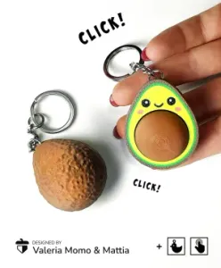 Clicky Avocados Keychain 🥑✨, Clicker Toy