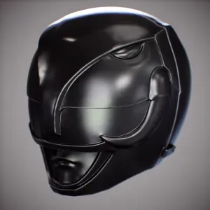 Black Dino Power Ranger Helmet split in Two