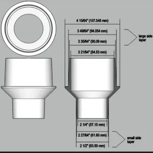 4 inch port to 2.5 inch