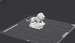 3D Roaring Lion Statue on Rock | Majestic Model