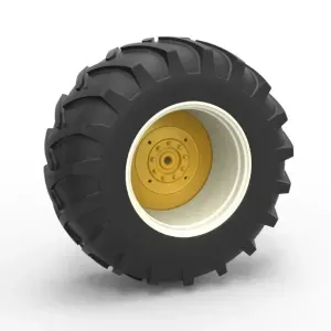 Rear wheel of Vintage Pulling tractor Scale 1:25