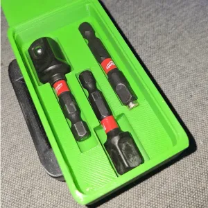 Box for SHOCKWAVE adapter set from 1/4" HEX to 1/4", 3/8", 1/2"