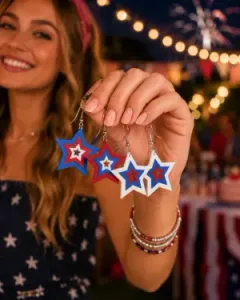 4th of July Star Earrings - Multicolor Collection