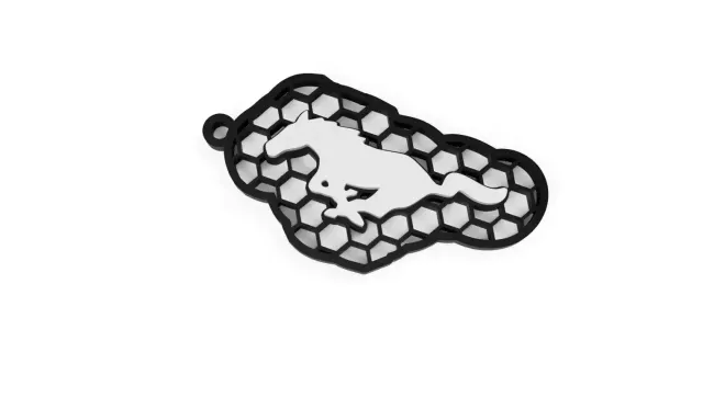 Ford Mustang honeycomb logo keychain — Фото 3 из 4