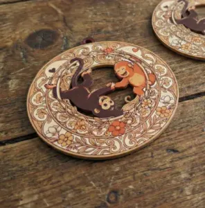 Art nouveau Bookmark and KeyChain of Punch Monkey