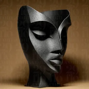 Abstract Woman Face Sculpture