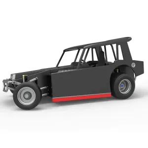 Vintage Dirt Modified stock car V6 while turning Scale 1:25