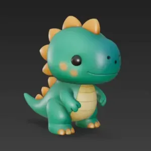 Cute Chibi Dinosaur STL Model Cartoon Dino Figure 3D Print