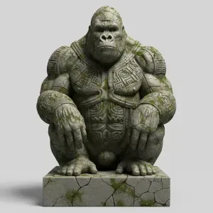 Ancient Stone Titan Ape – Temple Guardian Relic Diorama