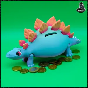 Stegosaurus Piggy Bank - separated parts