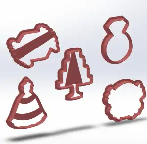 Set of 5 wedding/marriage cookie cutting