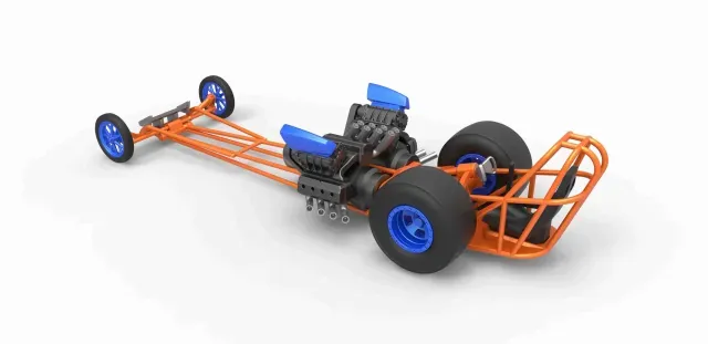 Diecast Front engine dragster with 2 V8 Version 2 Scale 1:25 — Image 7 of 9