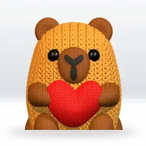 Knitted Capybara Valentine’s Day STL 3D Model