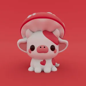 Kawaii Cow - Mushroom