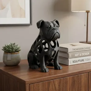 VORONOI BULLDOG SCULPTURE / MODERN HOMEDECOR / GOTHIC DECOR